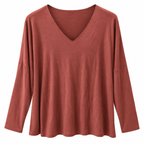 Γυναικεία Μπλούζα Oversize με V Λαιμόκοψη Plus Size