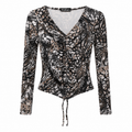 Animal Print Top με Σούρα