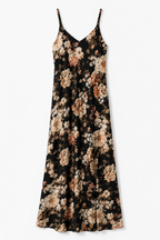 Maxi Floral Φόρεμα με Λεπτές Τιράντες