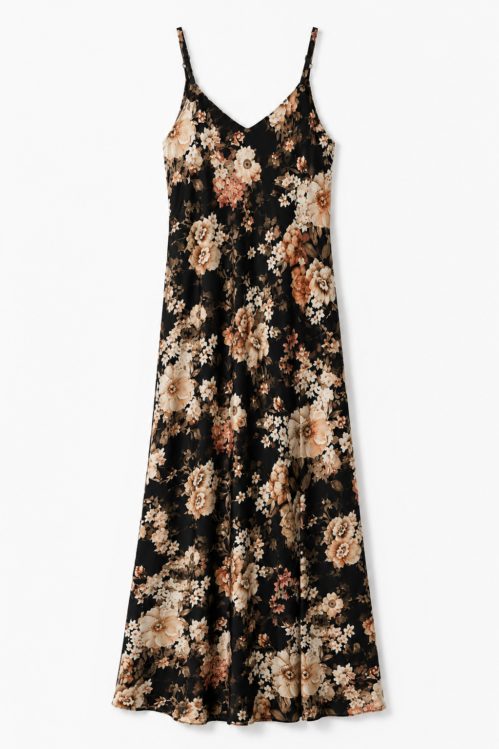 Maxi Floral Φόρεμα με Λεπτές Τιράντες