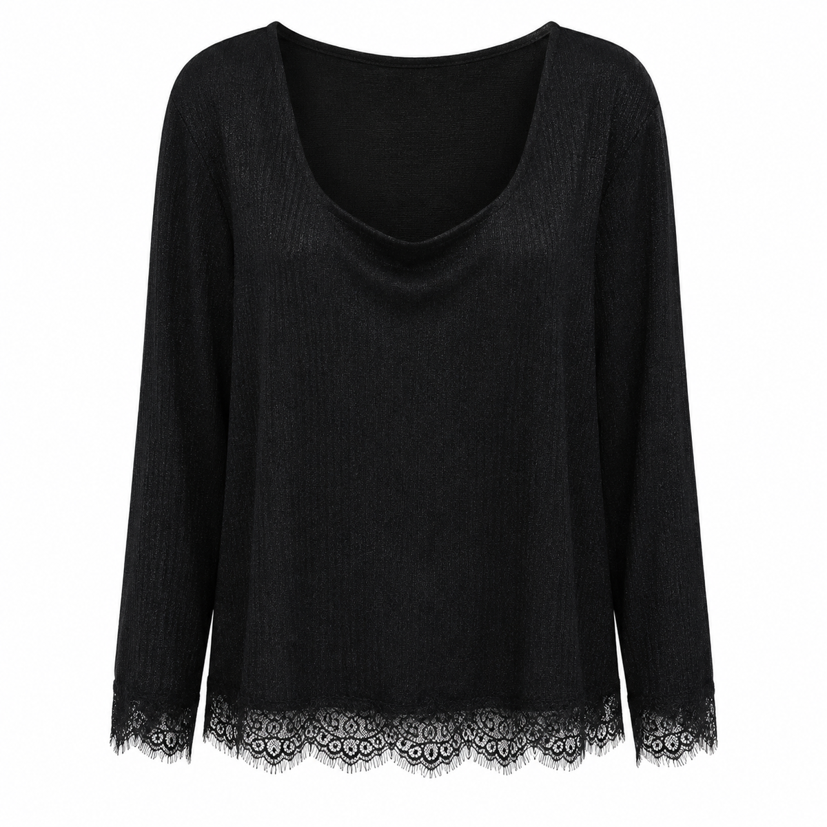 Top με Lurex και Δαντέλα Plus Size