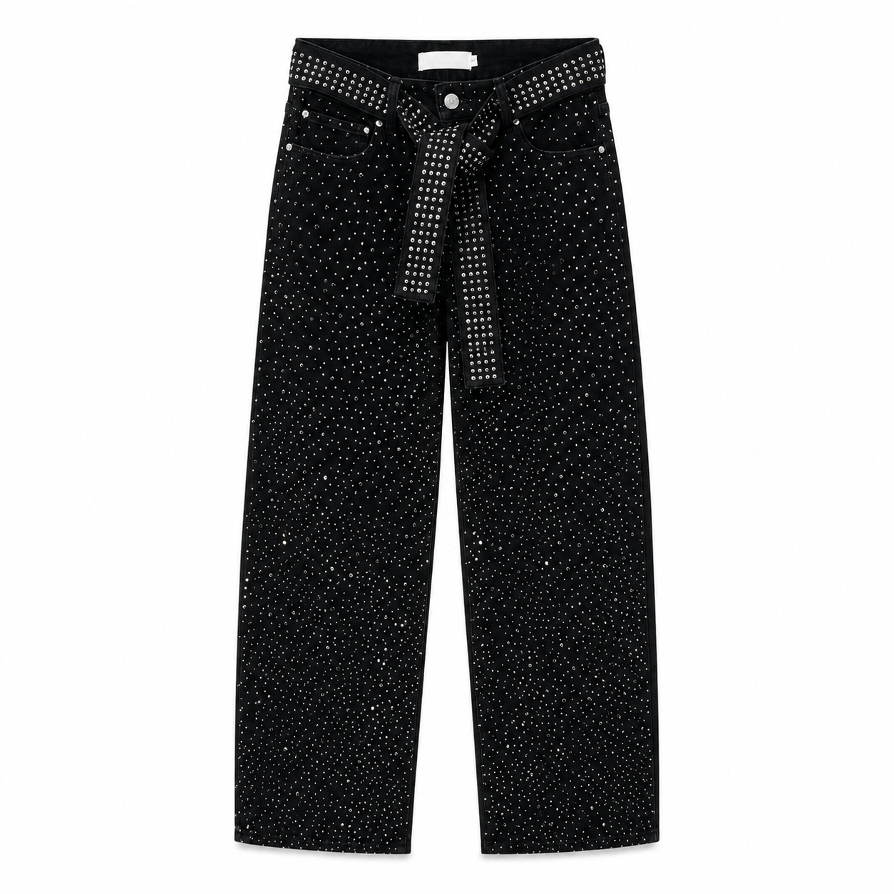 Τζιν Παντελόνι Wide Leg με Strass