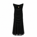 Strapless Maxi Φόρεμα με Σούρα