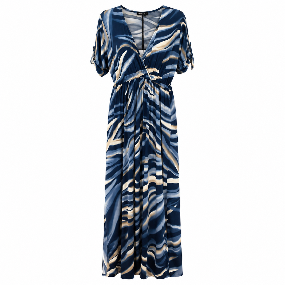 Μπλε Navy Floral Maxi Φόρεμα Plus Size