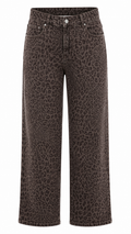 Wide Leg Τζιν Παντελόνι Animal Print Plus Size