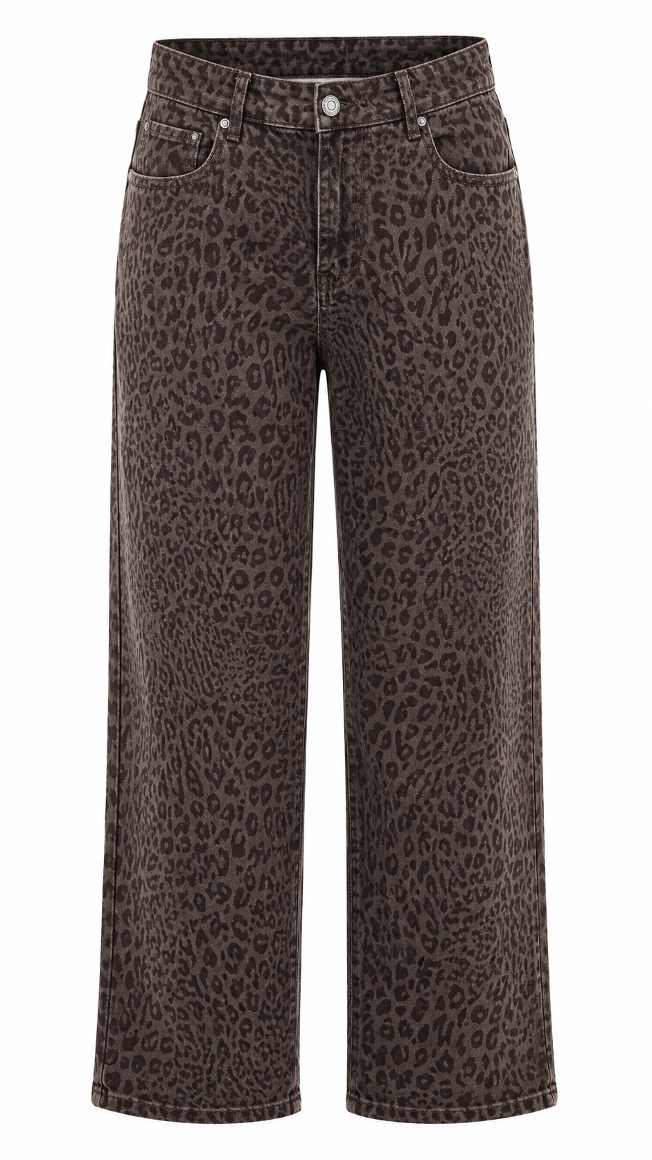 Wide Leg Τζιν Παντελόνι Animal Print Plus Size