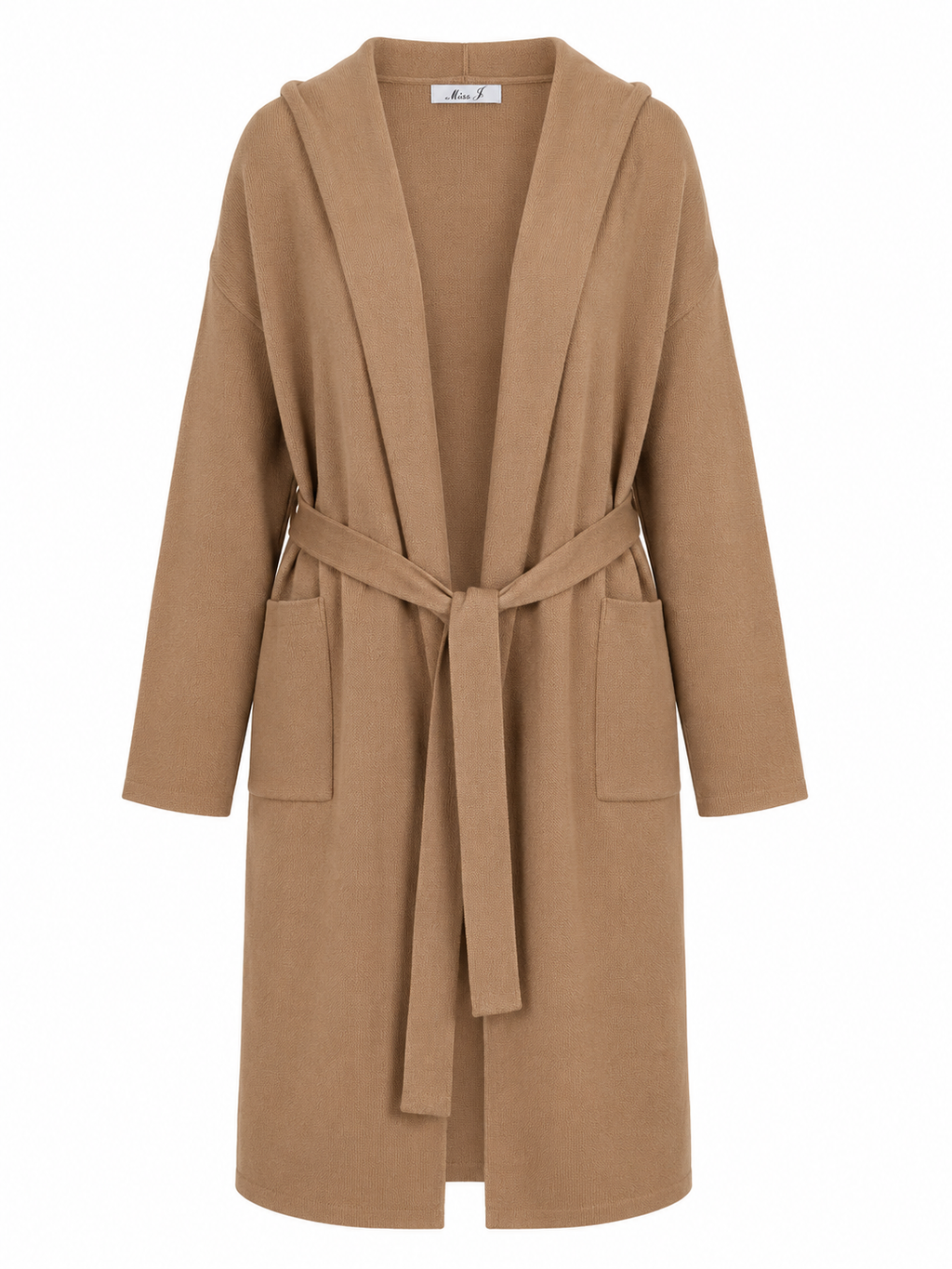 Μακριά Ζακέτα με Κουκούλα και Ζώνη