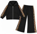 Σετ Φόρμες Κορίτσι Leopard Lines Μαύρες