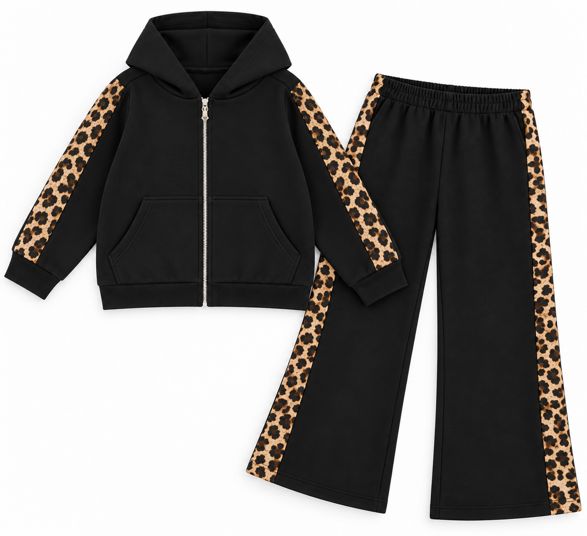 Σετ Φόρμες Κορίτσι Leopard Lines Μαύρες