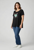 Plus size T-shirt με καρδούλα