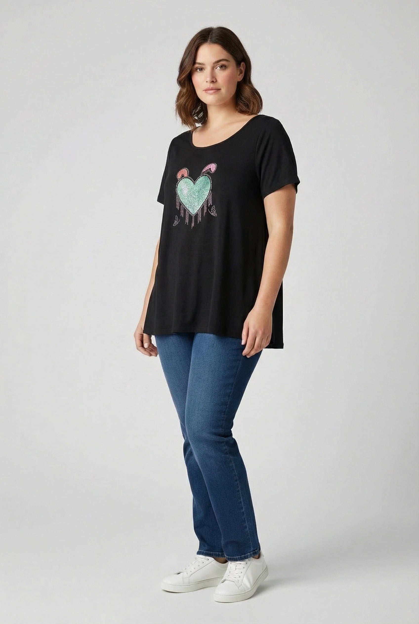 Plus size T-shirt με καρδούλα