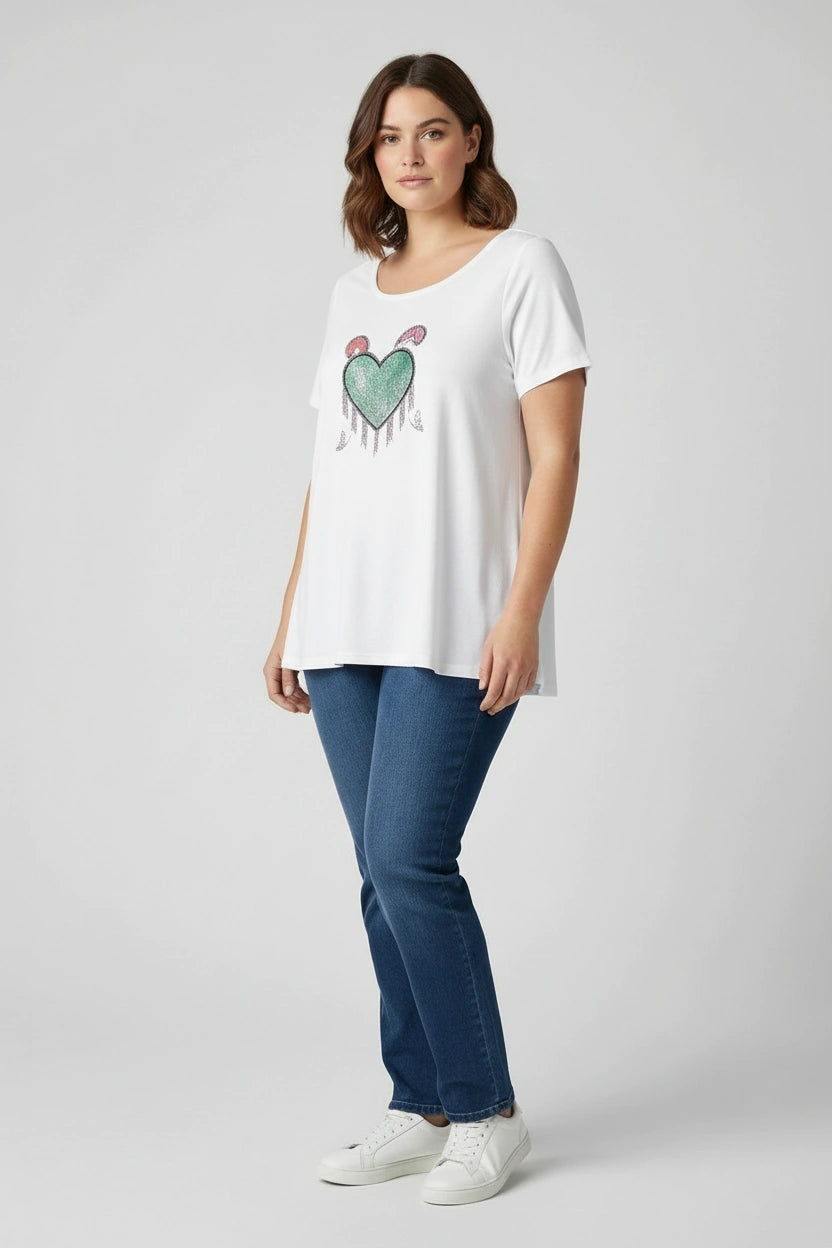 Plus size T-shirt με καρδούλα