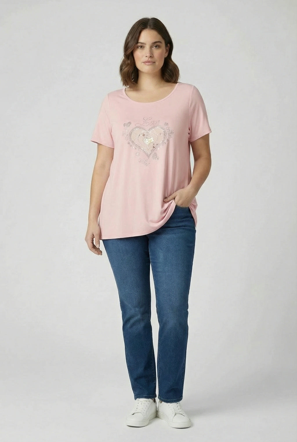 Plus size T-shirt καρδιά