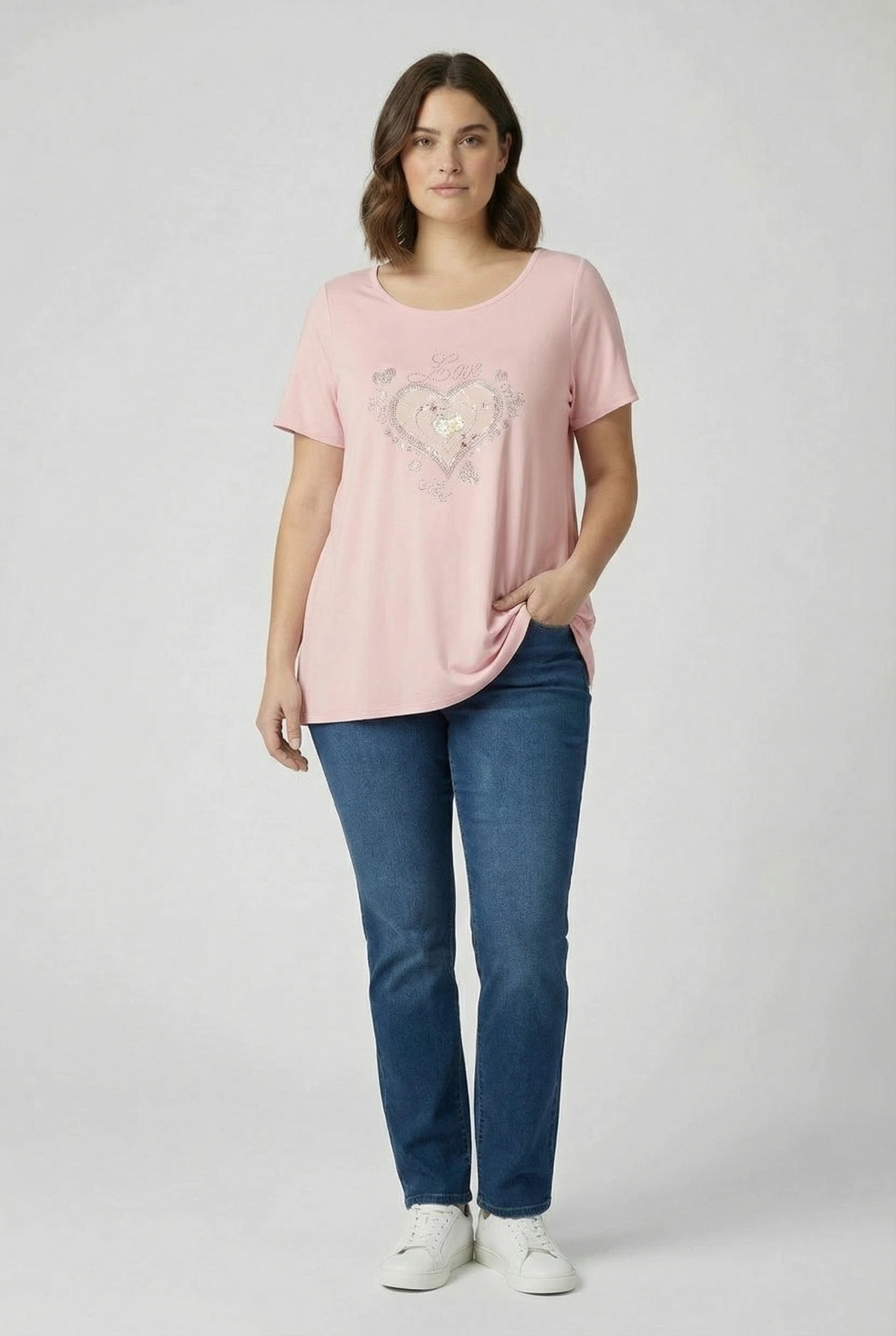 Plus size T-shirt καρδιά