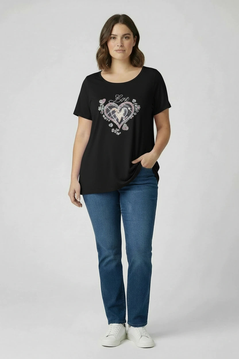 Plus size T-shirt καρδιά