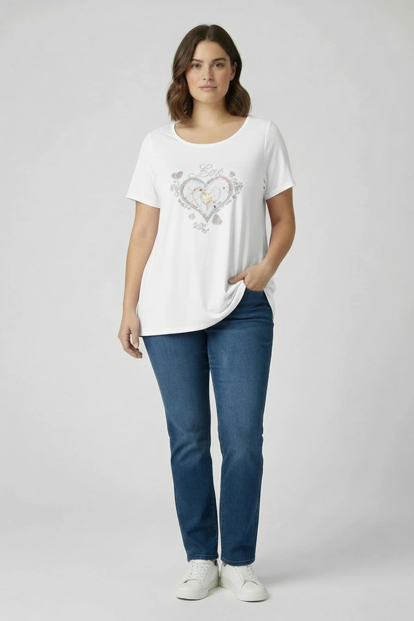 Plus size T-shirt καρδιά