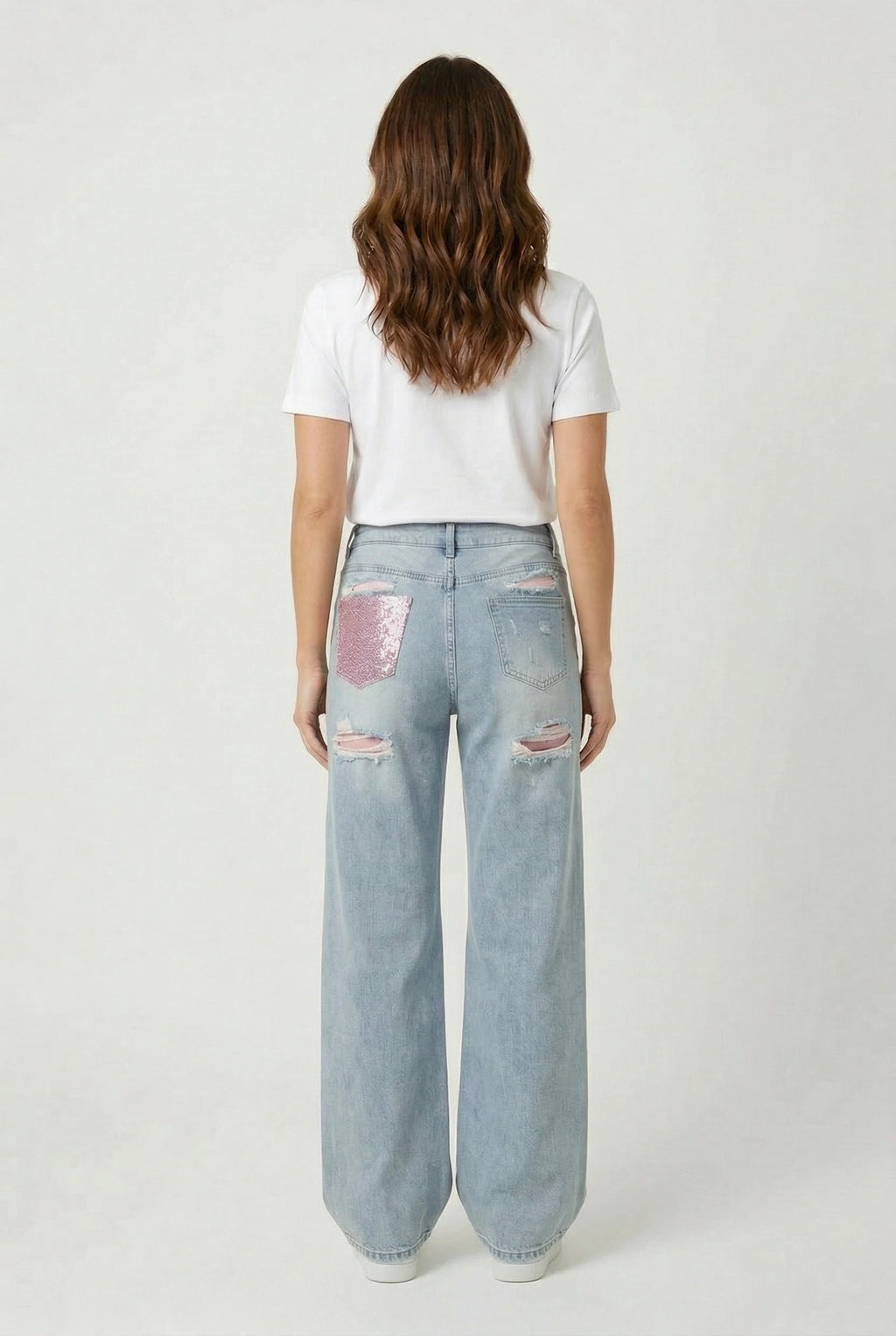 Jeans με ροζ τσέπη