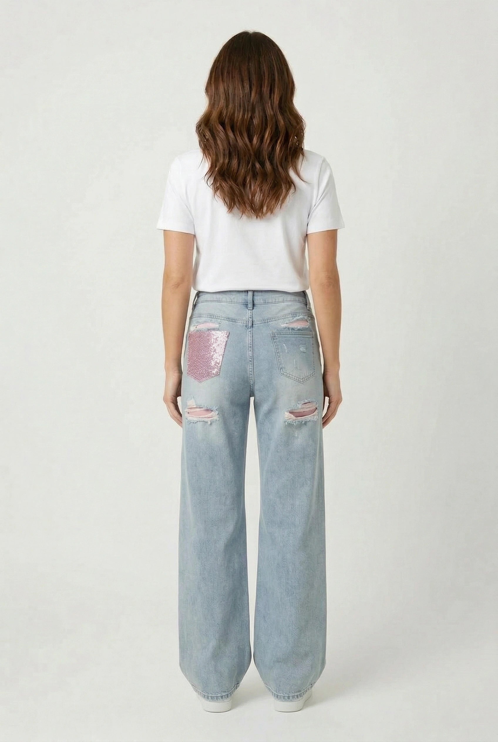Jeans με ροζ τσέπη