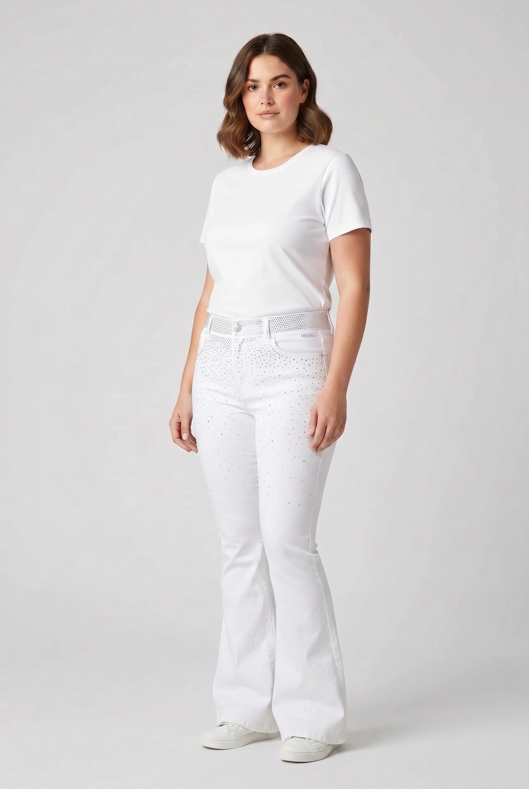 Jeans λευκό με στρας