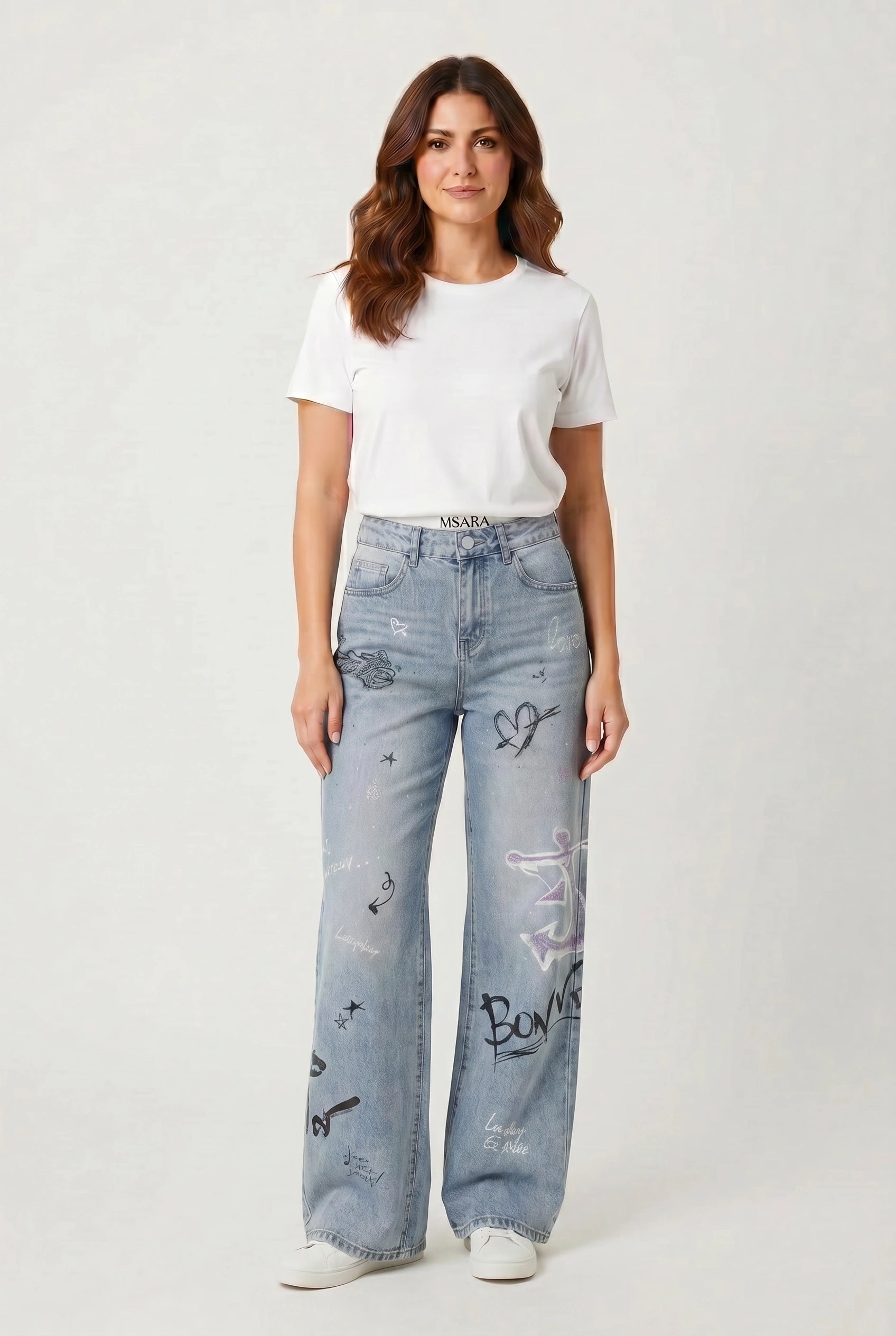 Jeans με γράμματα