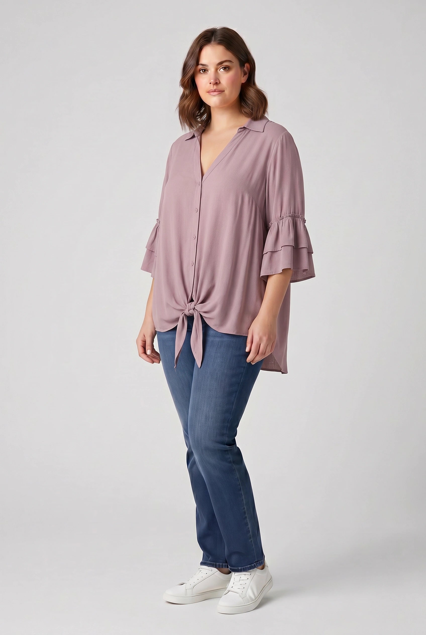 Πουκάμισο με κόμπο Plus size