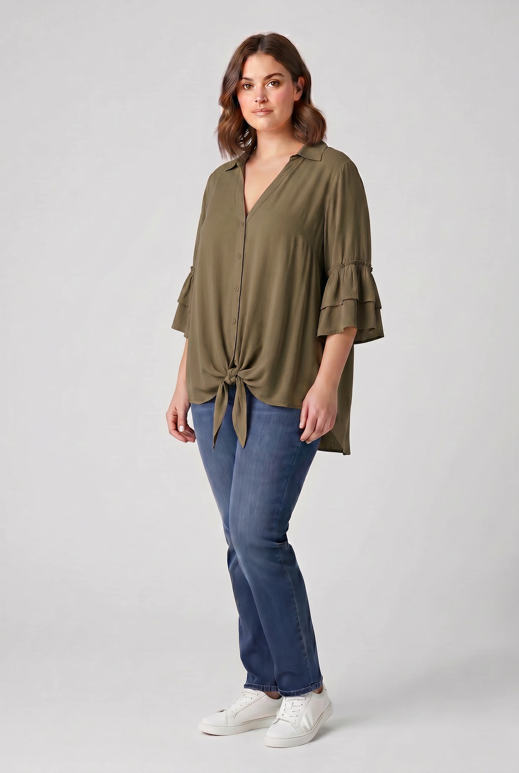 Πουκάμισο με κόμπο Plus size
