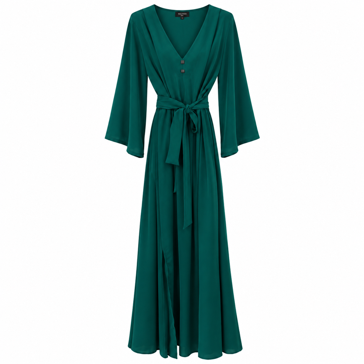 Maxi Φόρεμα με Ζώνη και V Λαιμόκοψη Plus Size
