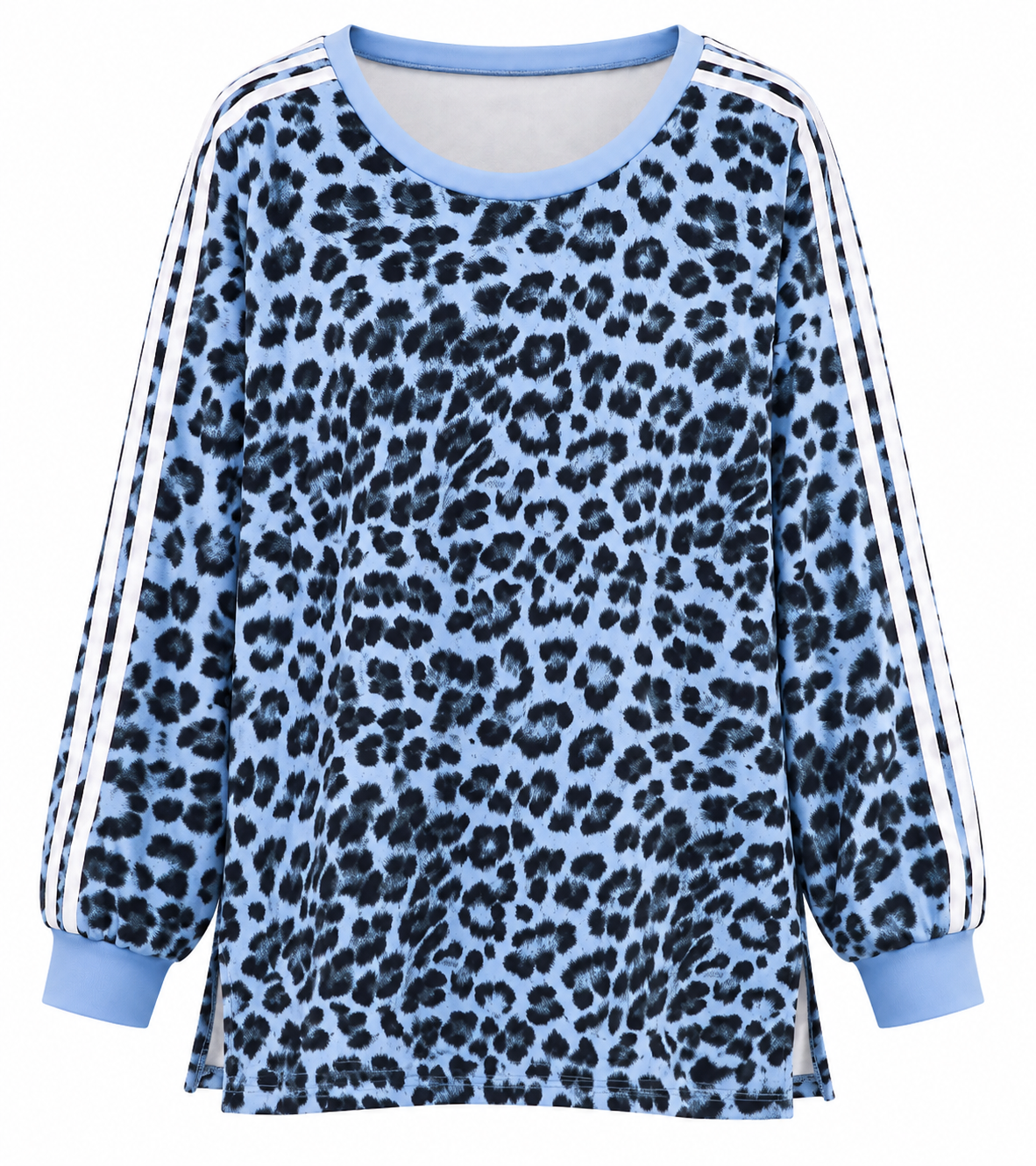 Animal Print Σετ Μπλούζα και Παντελόνα Plus Size