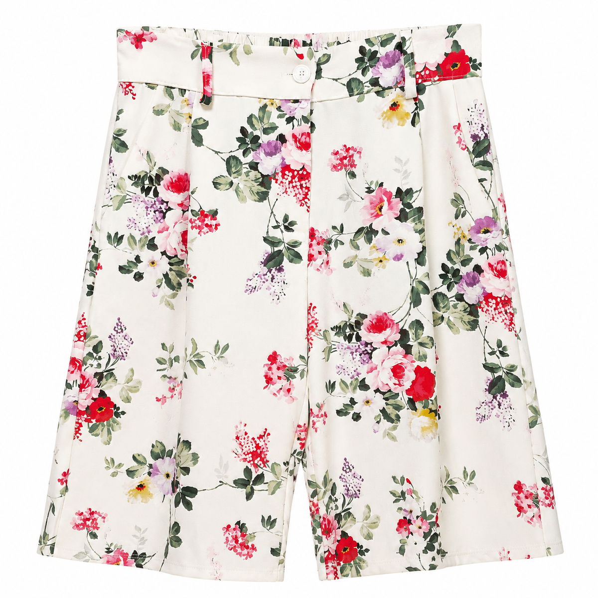 Floral Σετ Crop Top και Βερμούδα