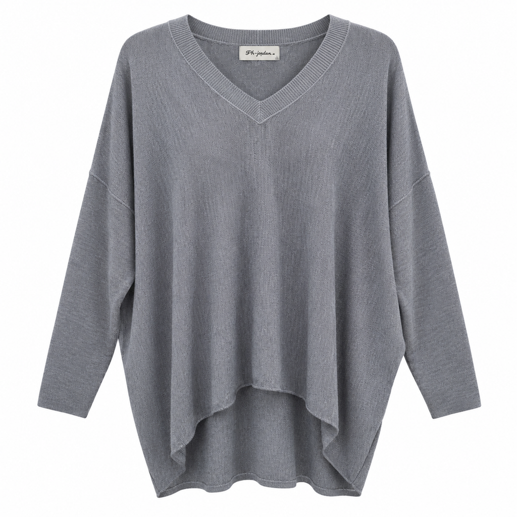 Γυναικεία Πλεκτή Oversized Μπλούζα Lurex με V
