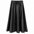 Γυναικεία Midi Φούστα από Μαλακή Δερματίνη Plus Size