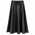 Γυναικεία Midi Φούστα από Μαλακή Δερματίνη Plus Size