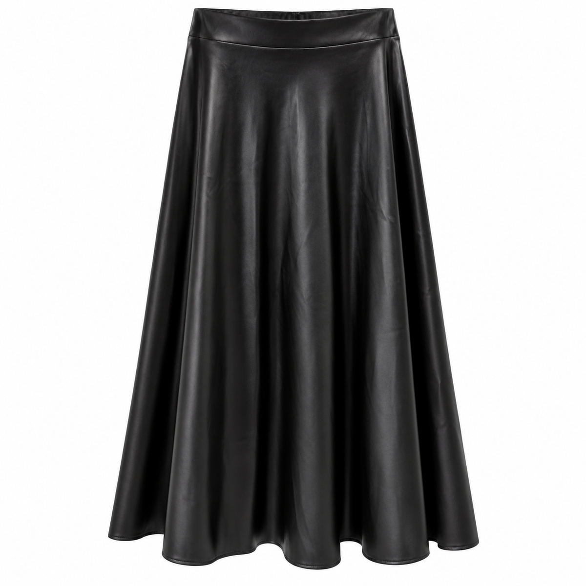 Γυναικεία Midi Φούστα από Μαλακή Δερματίνη Plus Size