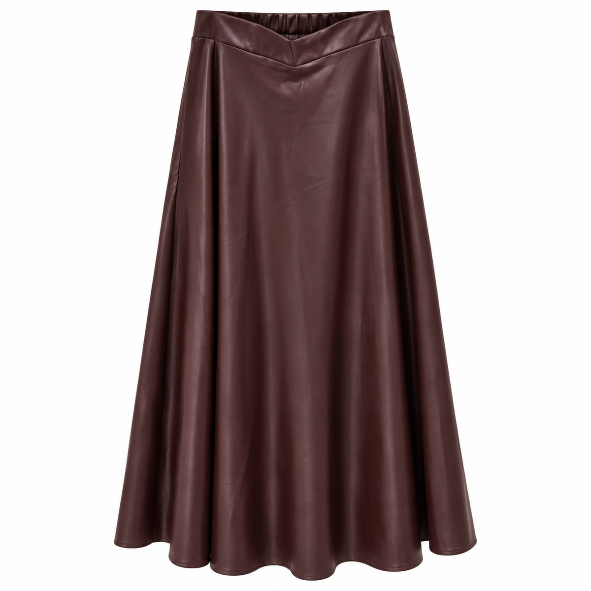 Γυναικεία Midi Φούστα από Μαλακή Δερματίνη Plus Size