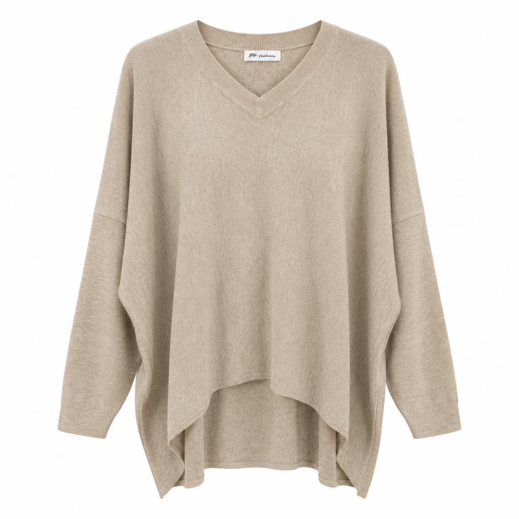 Γυναικεία Πλεκτή Oversized Μπλούζα Lurex με V