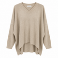 Γυναικεία Πλεκτή Oversized Μπλούζα Lurex με V