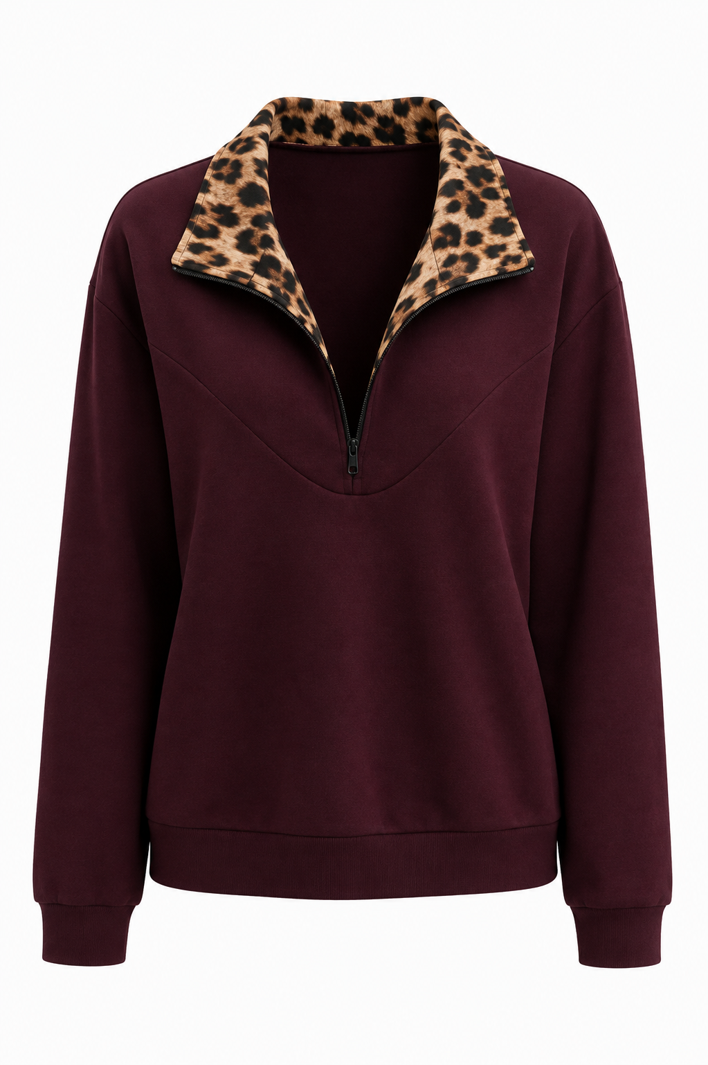 Φόρμες Μπορντό με Leopard Γιακά