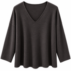 Γυναικεία Πλεκτή Μπλούζα Oversize με V Λαιμόκοψη Plus Size