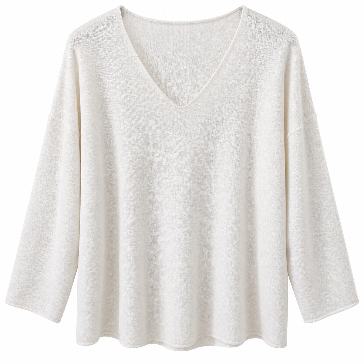Γυναικεία Πλεκτή Μπλούζα Oversize με V Λαιμόκοψη Plus Size