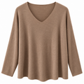 Γυναικεία Πλεκτή Μπλούζα Oversize με V Λαιμόκοψη Plus Size