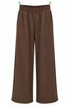 Σετ Μπλούζα με V Λεπτομέρεια και Wide Leg Παντελόνα Plus Size