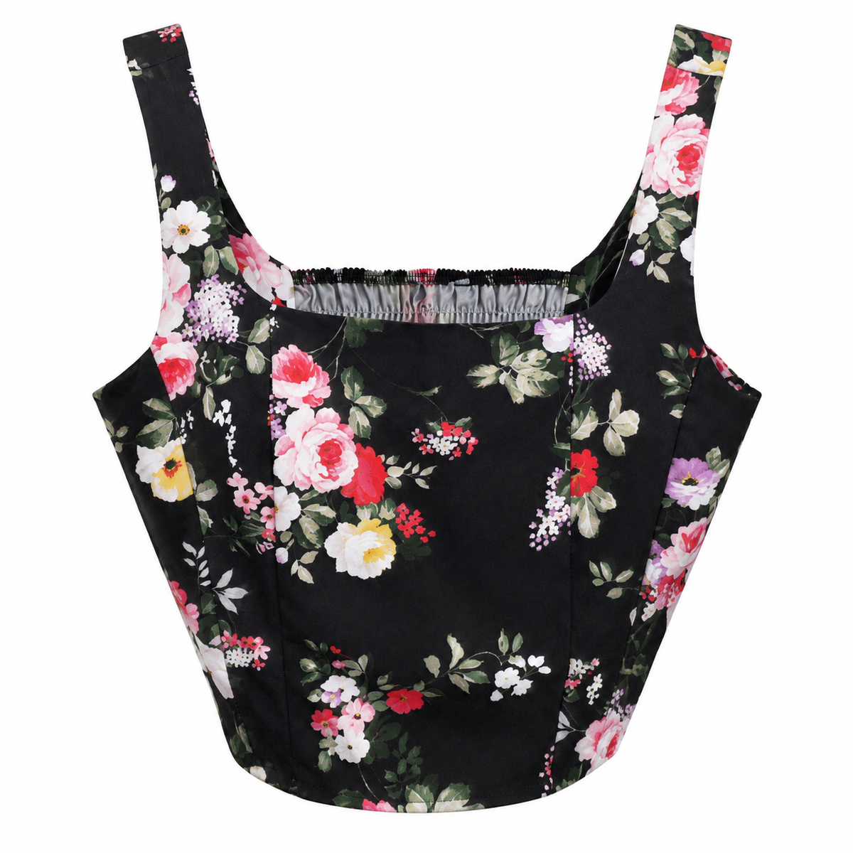 Floral Σετ Crop Top και Βερμούδα