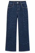 Γυναικείο Plus Size Wide Leg Τζιν Λεοπάρ με Στρας