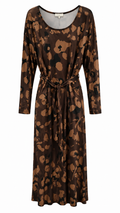 Animal Print Μάξι Φόρεμα Plus Size με Ζώνη