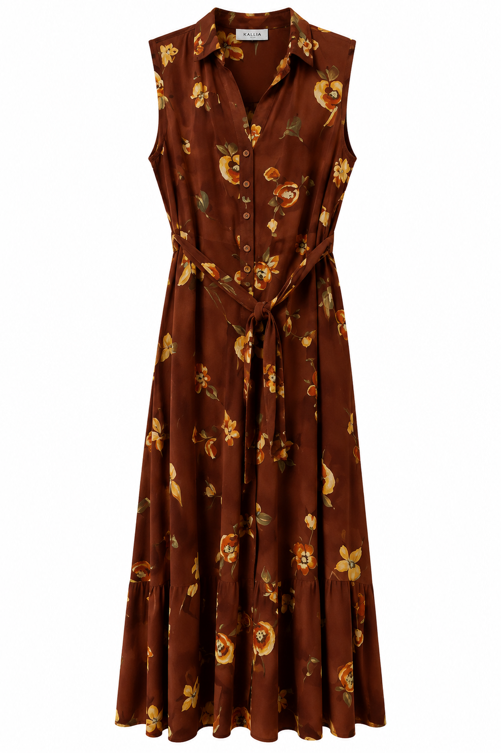 Maxi Σεμιζιέ Φόρεμα Floral Plus Size