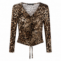 Animal Print Top με Σούρα