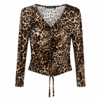Animal Print Top με Σούρα