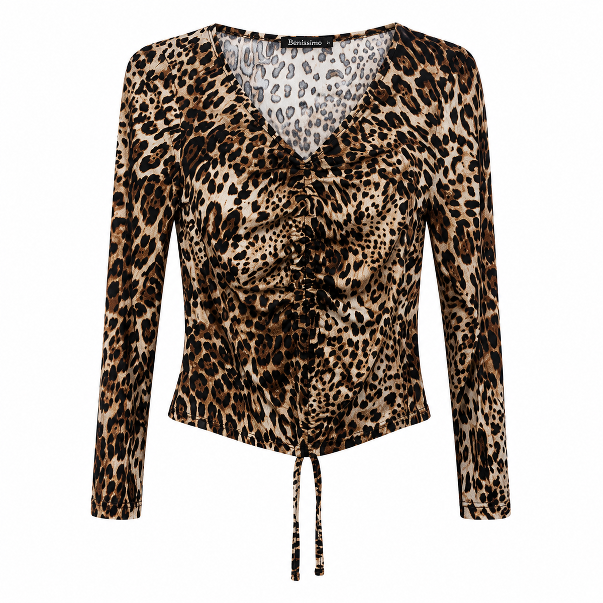 Animal Print Top με Σούρα