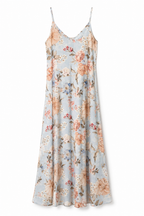 Maxi Floral Φόρεμα με Λεπτές Τιράντες