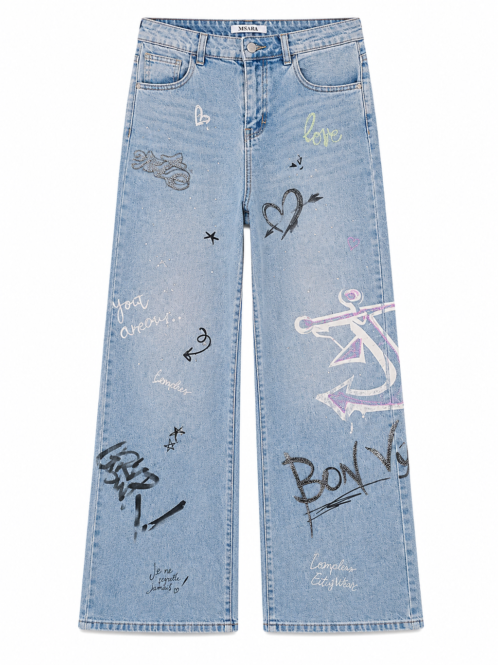 Τζιν Παντελόνι Wide Leg Graffiti